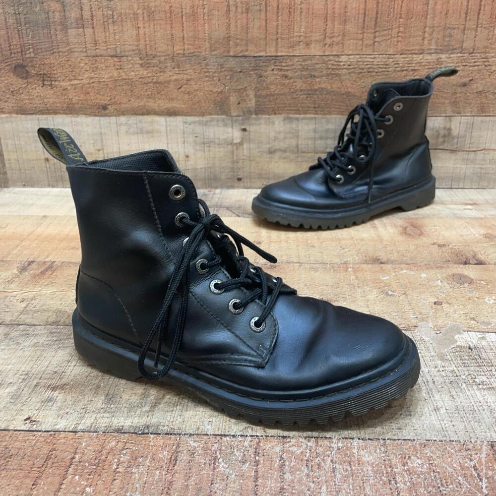 Dr. Martens Luana Boots Womens Size 8 39 Black Leather Ankle Combat Lace Up